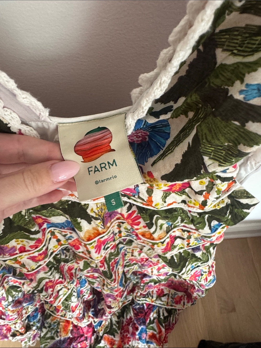 FARM Rio White Floral Tie-Shoulder Maxi Dress with Multicolor Blooms - Picture 2 of 2